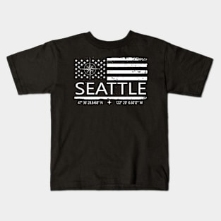 Us Flag Seattle, Seattle City Love Kids T-Shirt